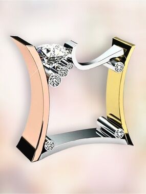 STATEMENT RING Gold, Rose Gold & Silver Tone Womens SZ 6